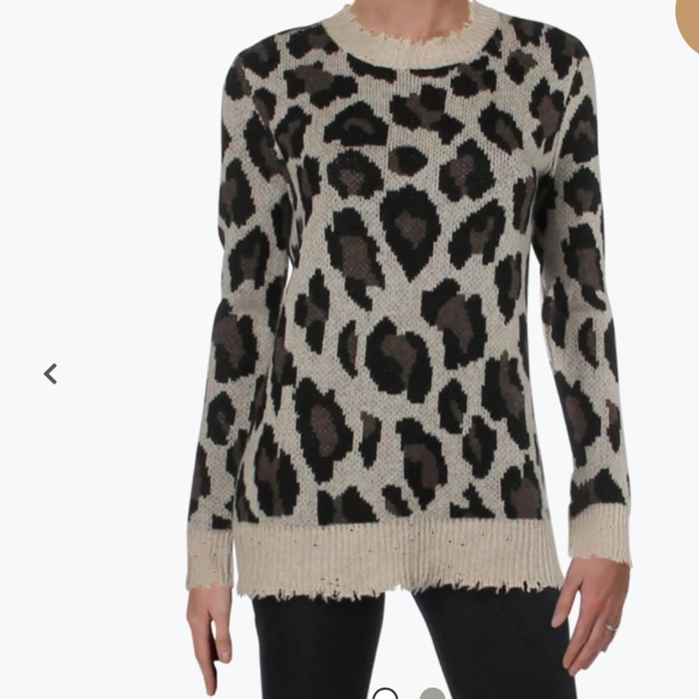 Aqua Cashmere Cheetah Sweater M NWOT